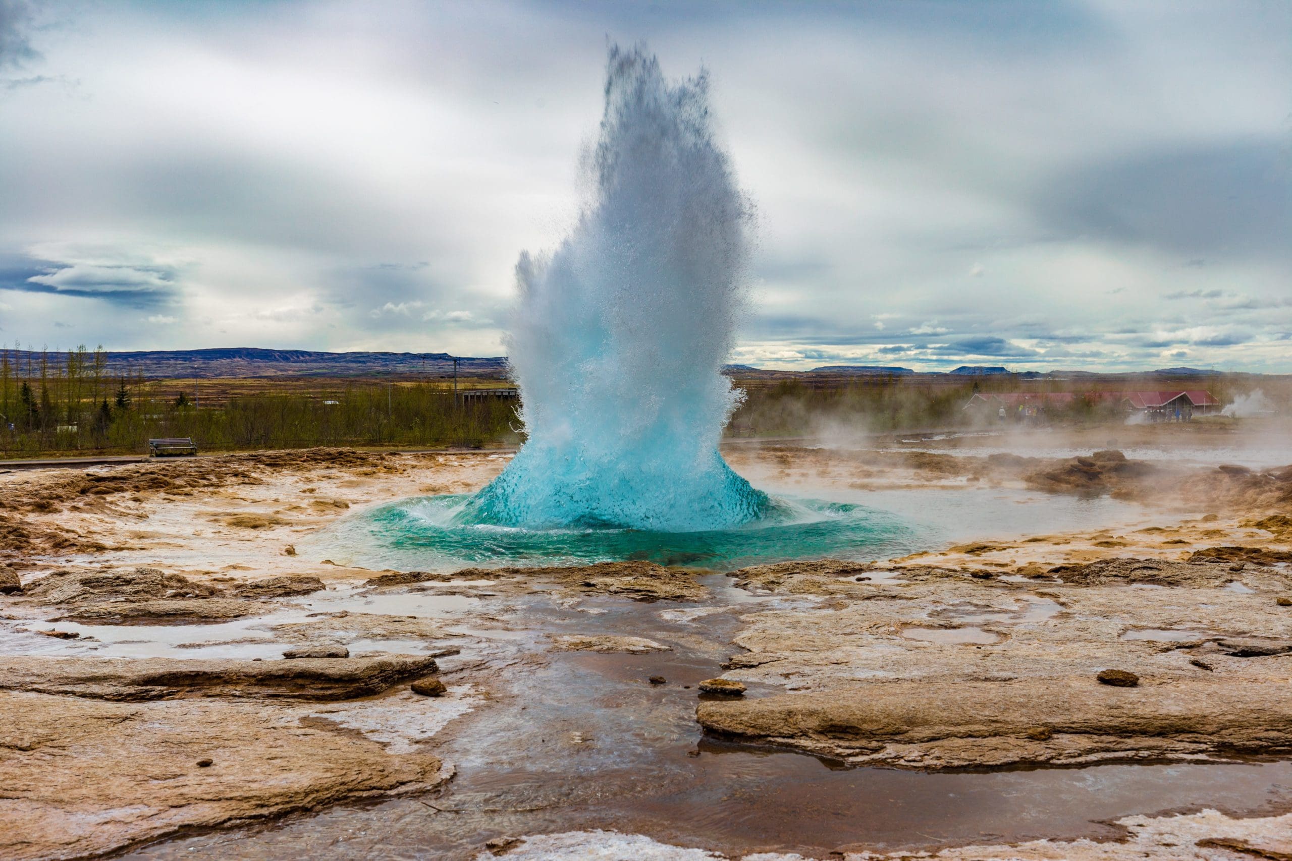 The,Great,Geysir,Erupting,In,Spring,,Iceland