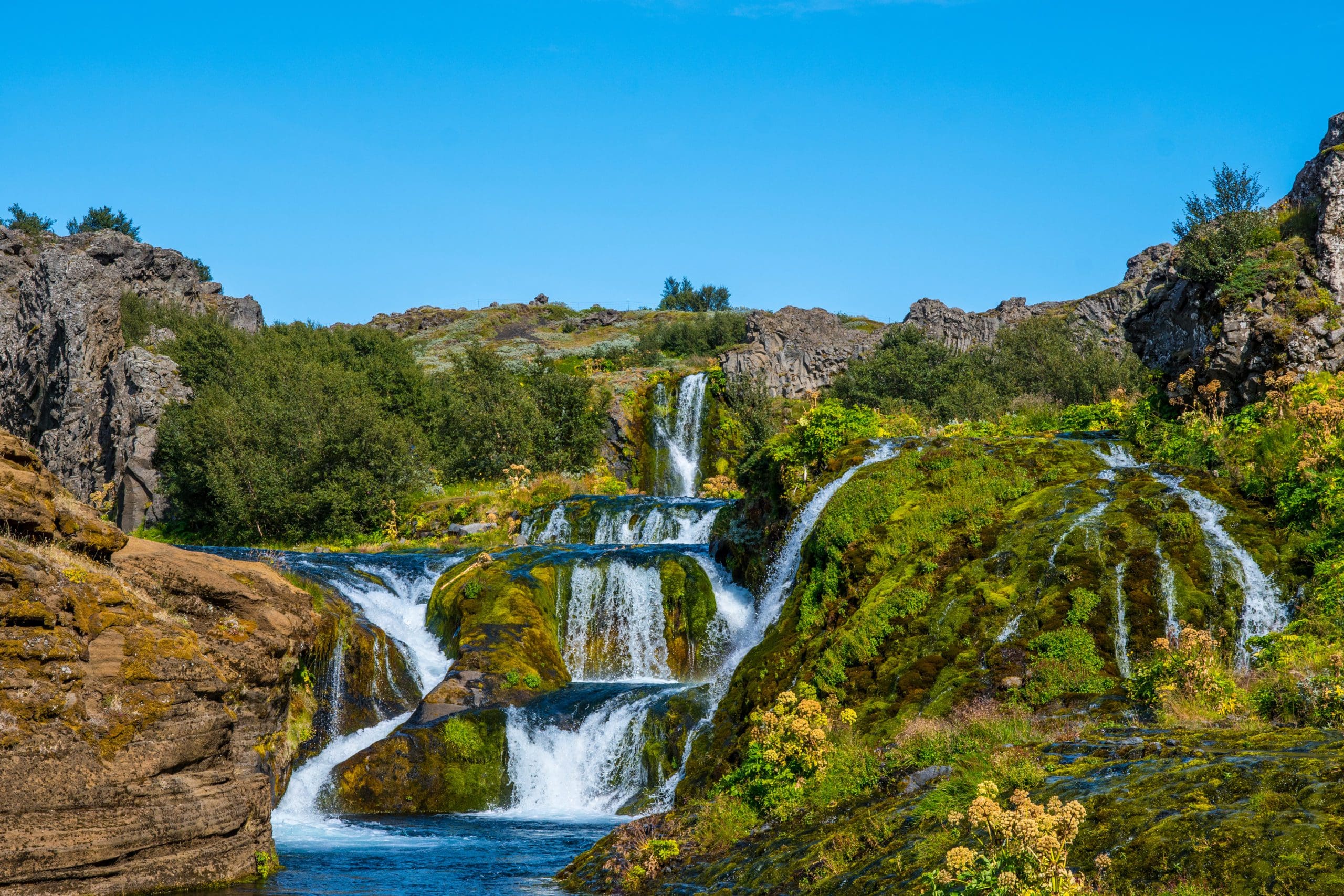 Waterfall,In,Gjain,In,Thjorsardalur,Valley,In,South,Iceland,On