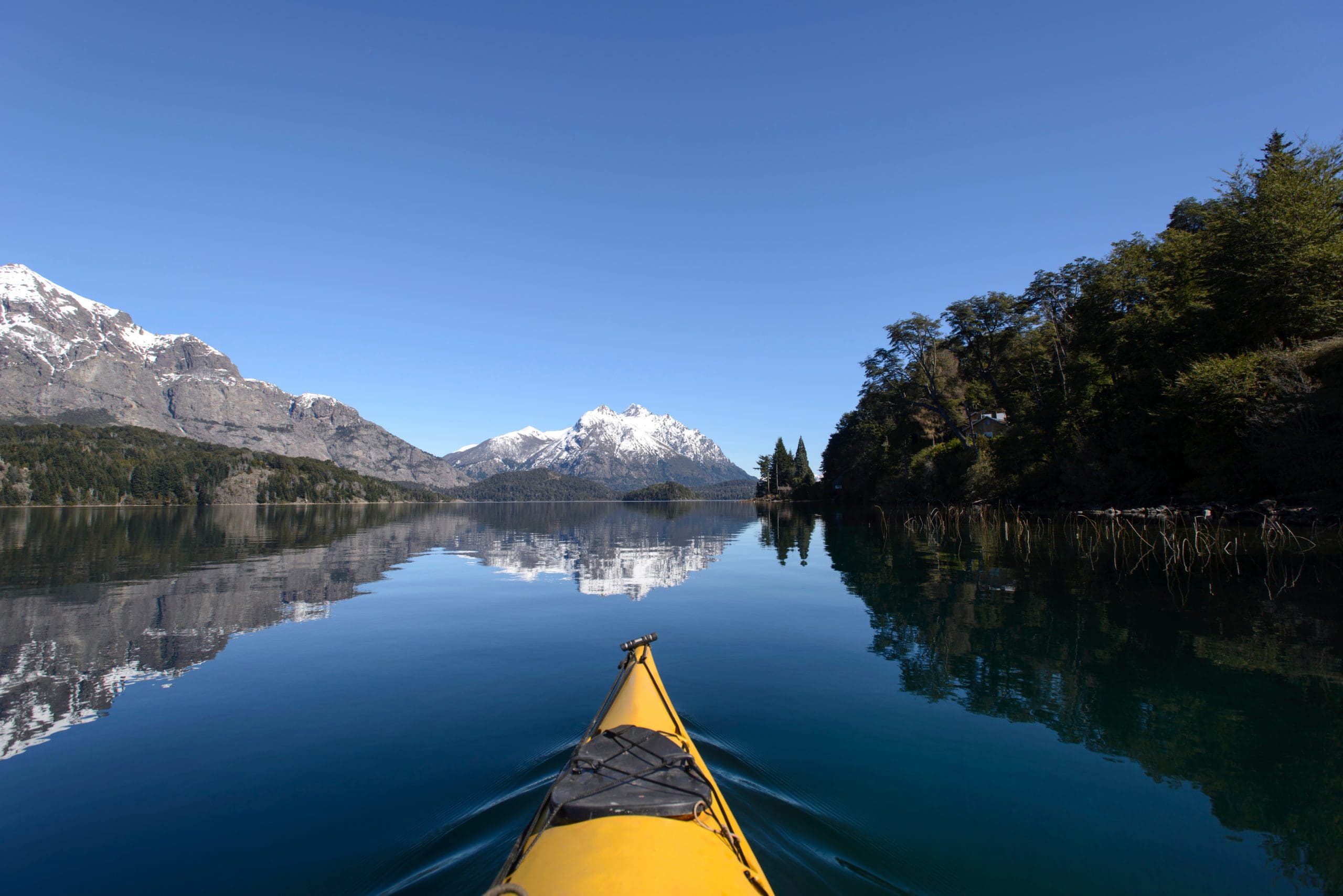 Kayak,Crossing,The,Lakes,Of,The,Argentine,Patagonia.