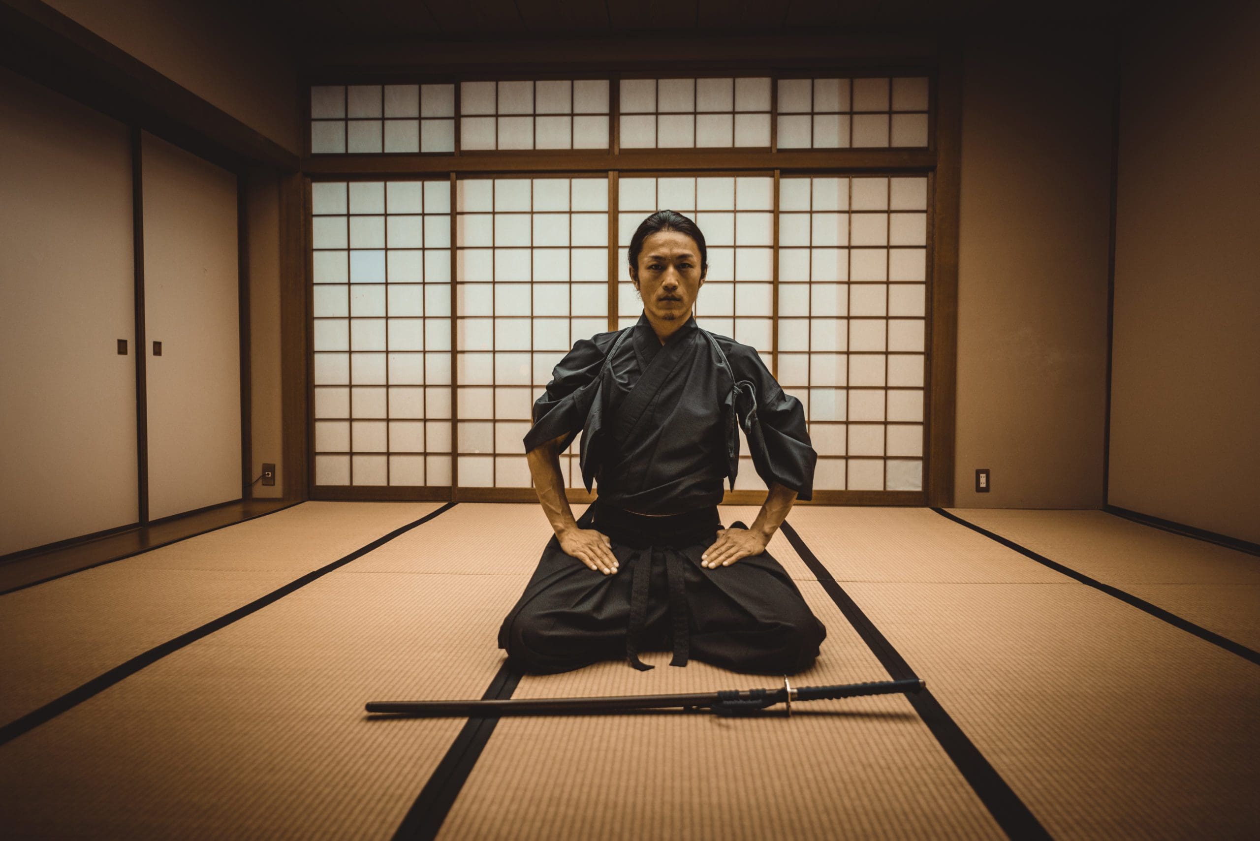 Samurai,Training,In,A,Traditional,Dojo,,In,Tokyo